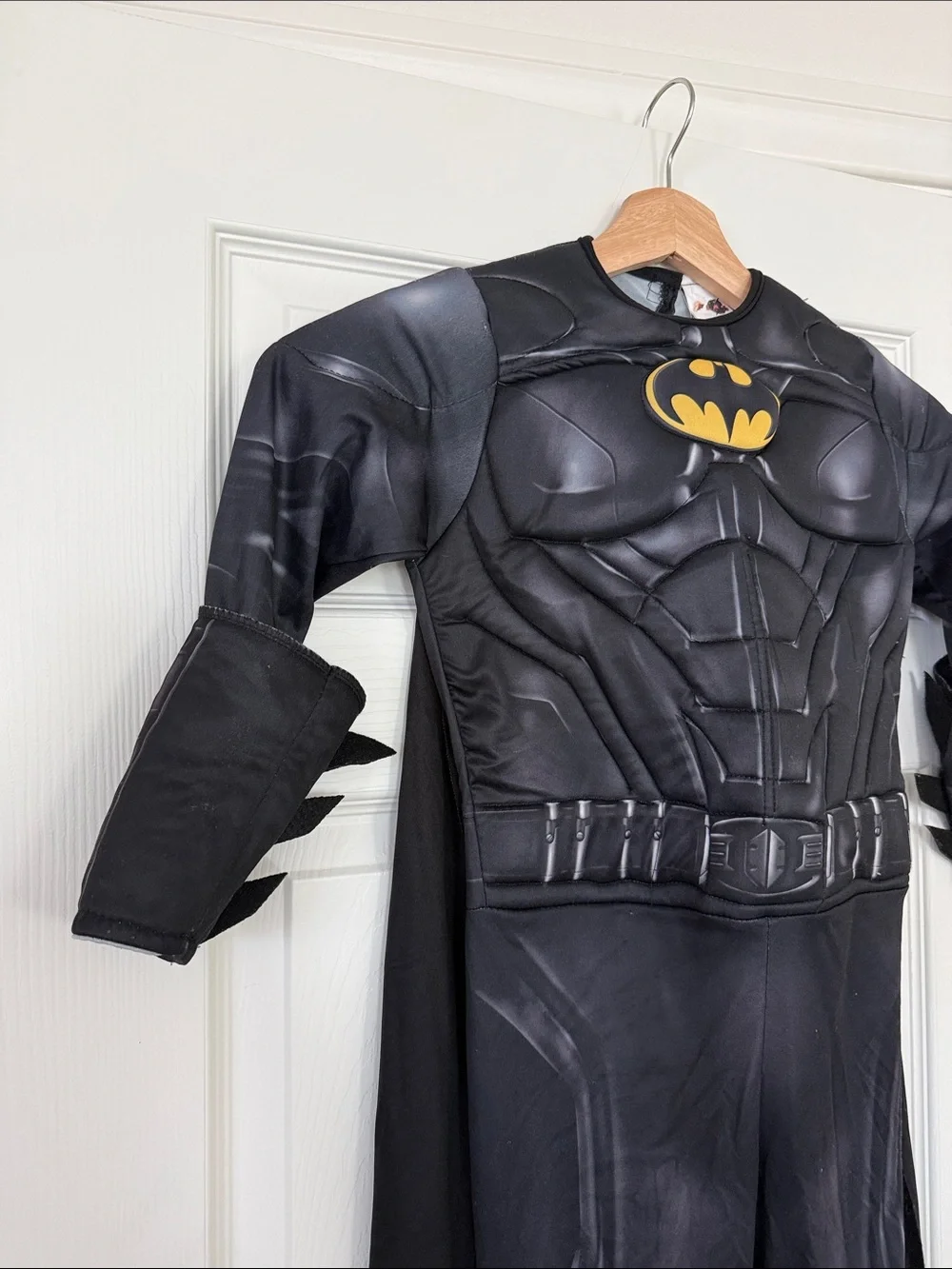Kids Black Superhero Costume with Yellow Emblem